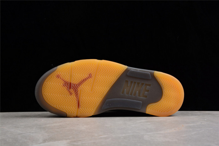 OW Air Jordan 5 SP Black Muslin Fire Red CT8480-001