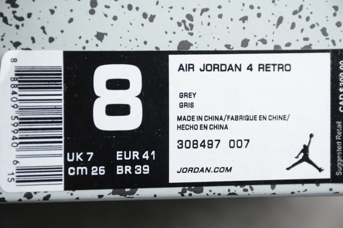 Jordan 4 Retro Cool Grey (2019) - 308497-007