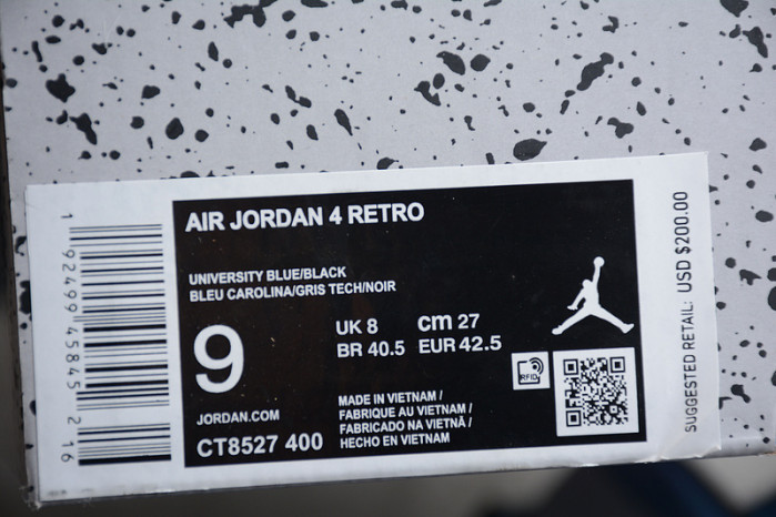 AIR JORDAN 4 RETRO UNIVERSITY BLUE CT8527-400